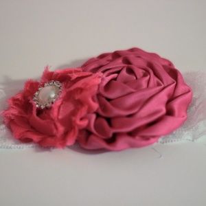 Beautiful girl flower lace bows